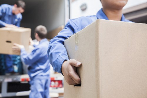 Mover assessing safety before loading a van