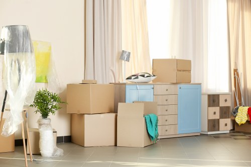 Removal team preparing for a move in a Chelsea street