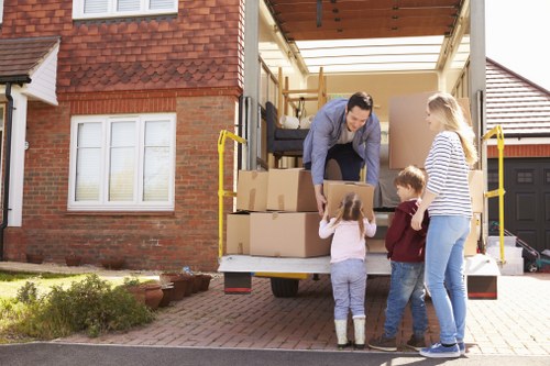 Moving team communicating during a relocation