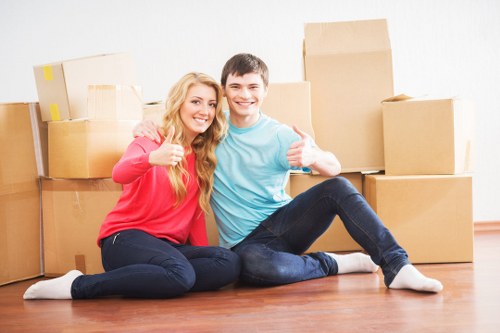 Removal van prepared for a Chelsea relocation with boxes and furniture
